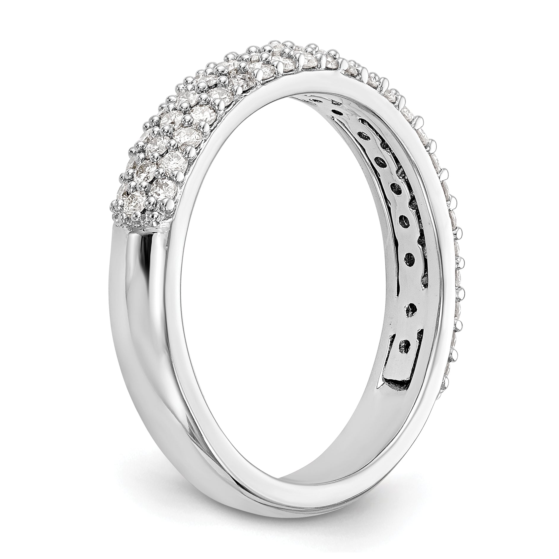 0.56ct. CZ Solid Real 14K White Gold Micro Pave Wedding Band Ring