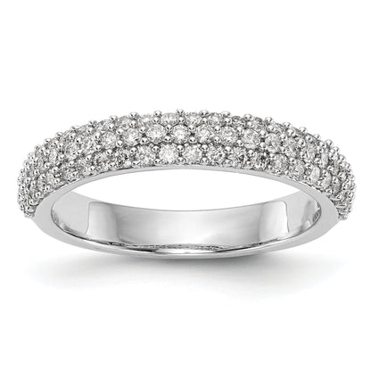 0.56ct. CZ Solid Real 14K White Gold Micro Pave Wedding Band Ring
