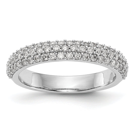 0.56ct. CZ Solid Real 14K White Gold Micro Pave Wedding Band Ring