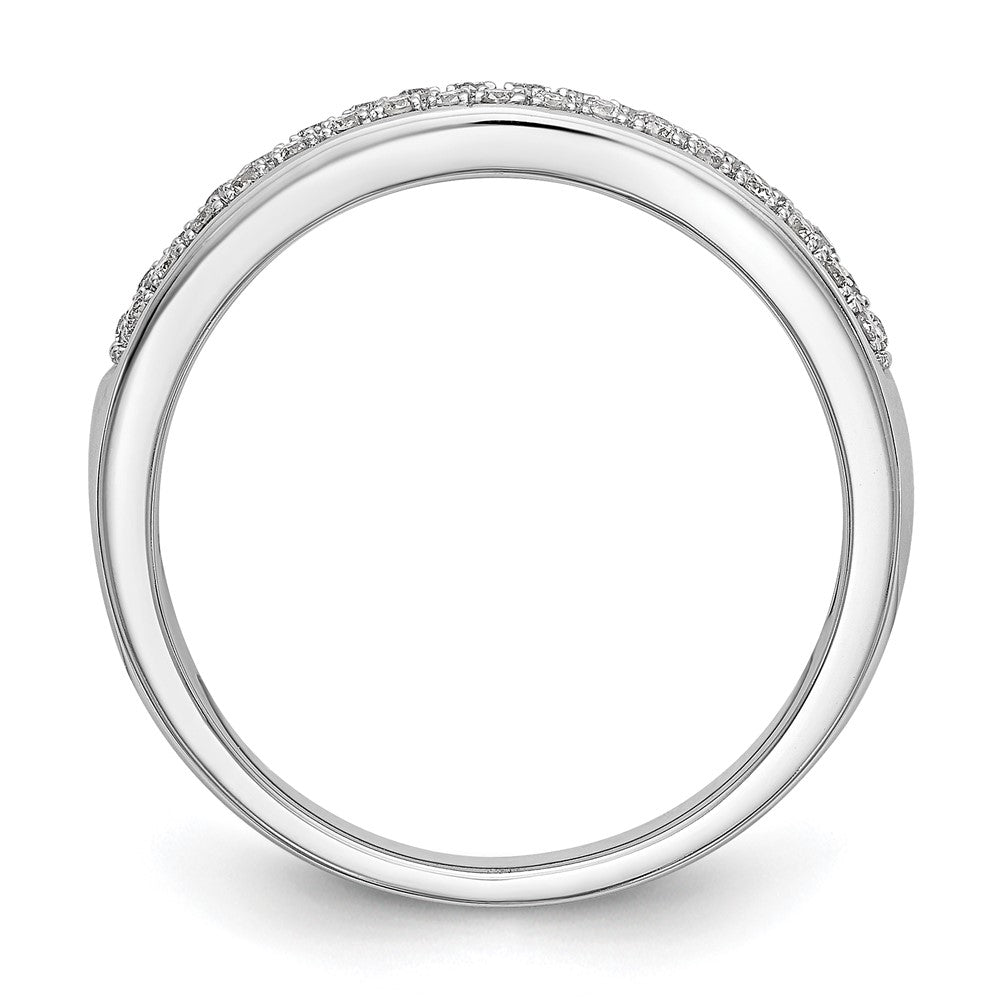 14K White Gold Real Diamond Band