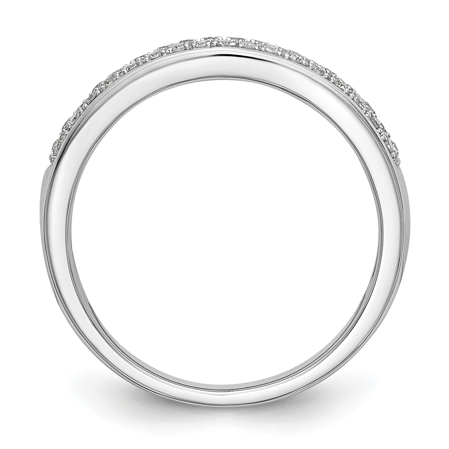 0.20ct. CZ Solid Real 14K White Gold Wedding Band Ring