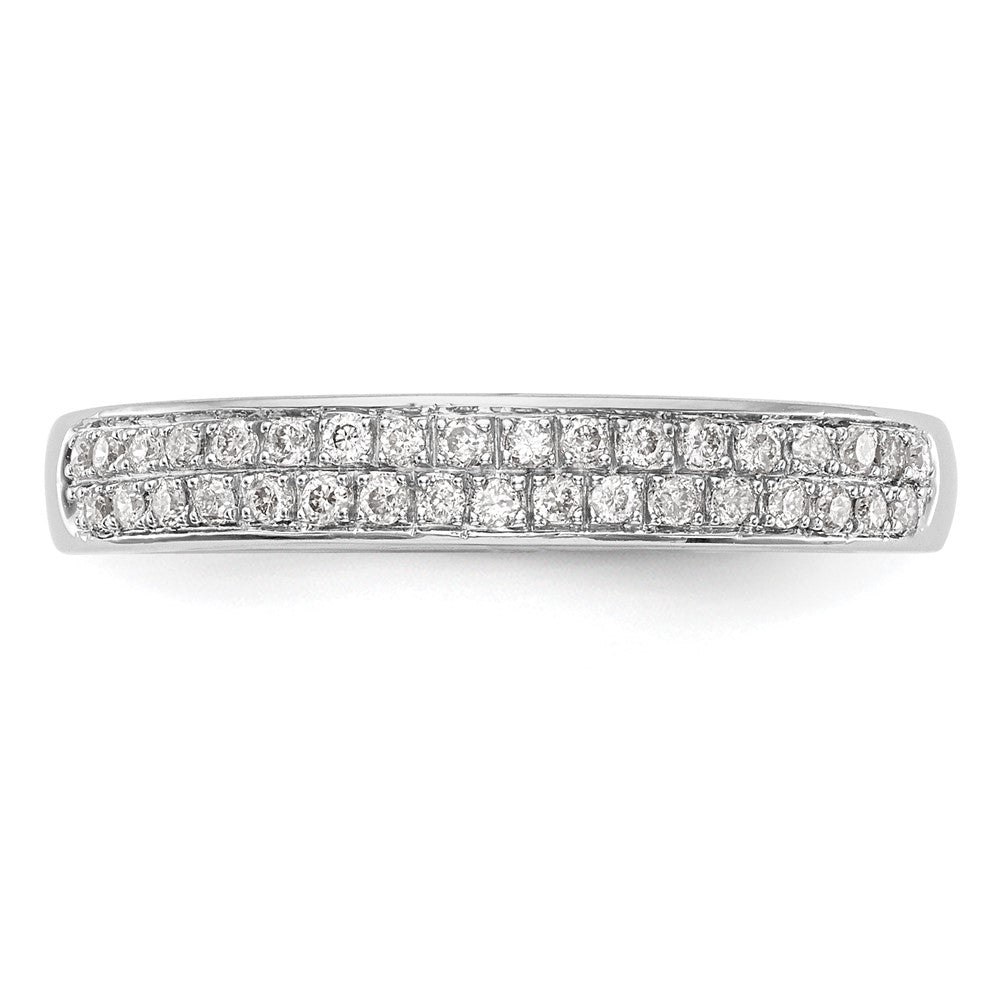 14K White Gold Real Diamond Band