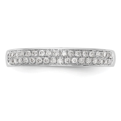 14K White Gold Real Diamond Band
