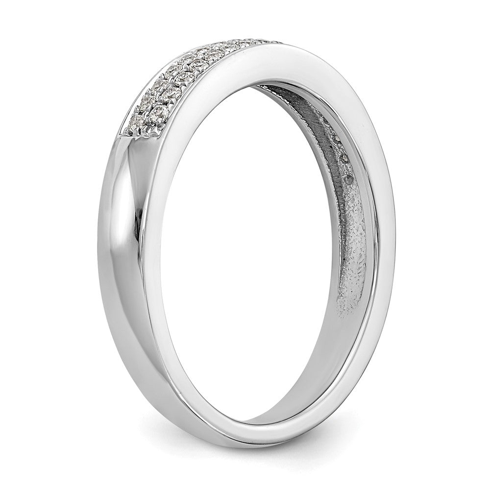 14K White Gold Real Diamond Band