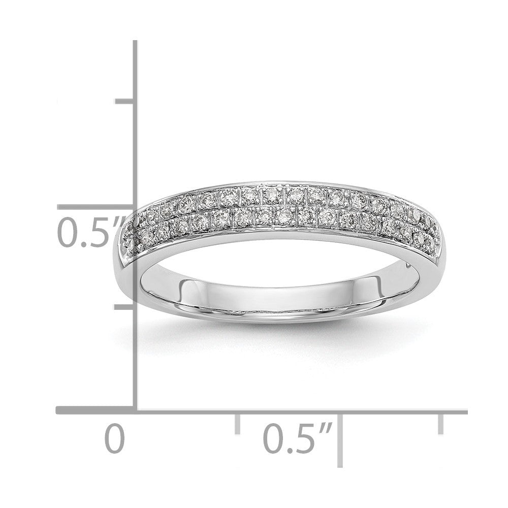 14K White Gold Real Diamond Band