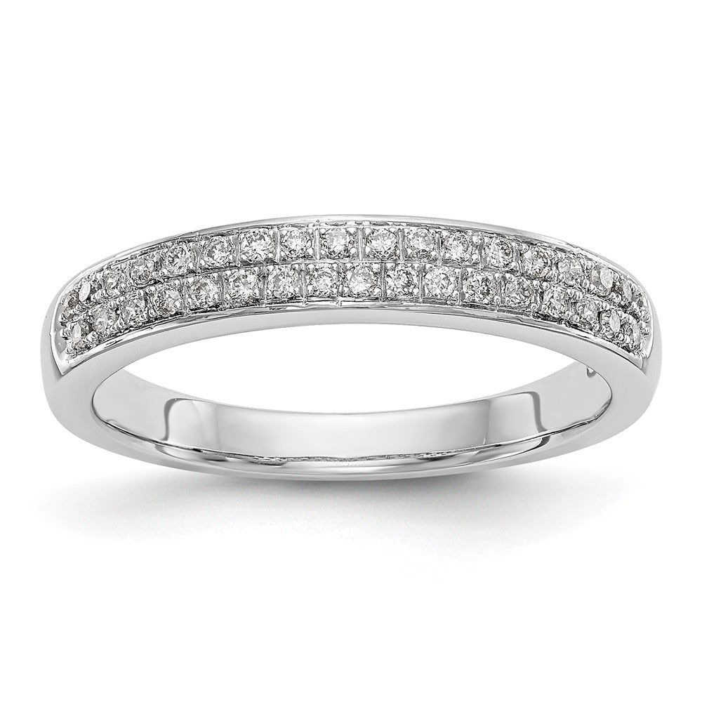 14K White Gold Real Diamond Band