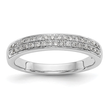 14K White Gold Real Diamond Band