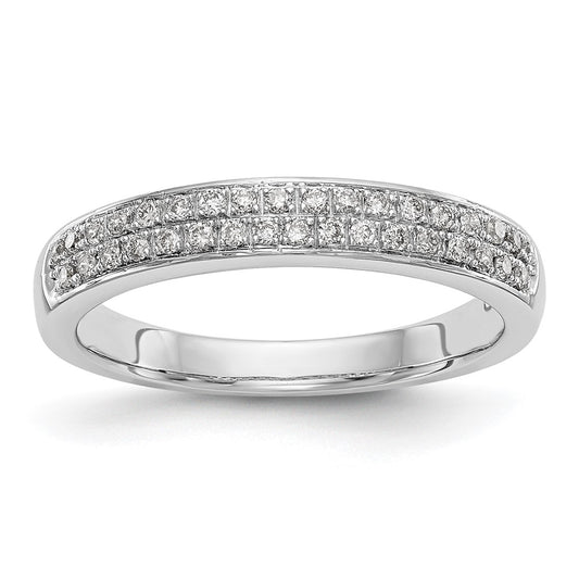 14K White Gold Real Diamond Band