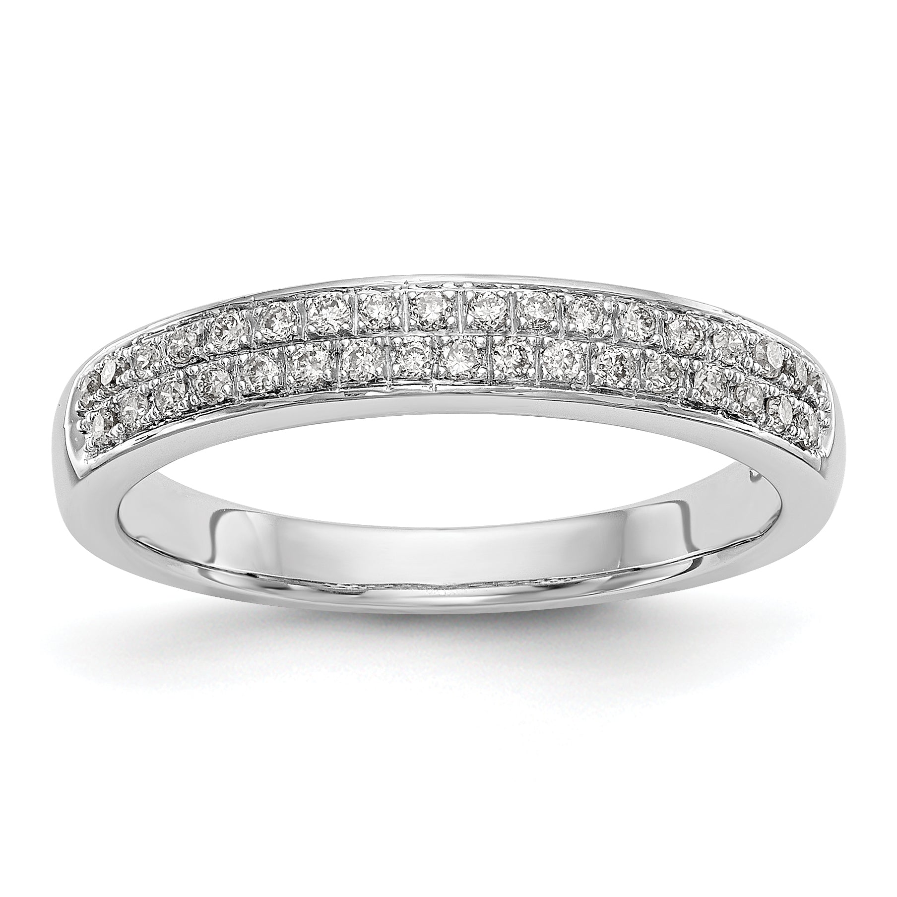 0.20ct. CZ Solid Real 14K White Gold Wedding Band Ring