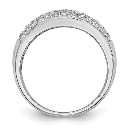 14K White Gold Real Diamond Band
