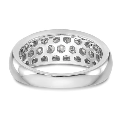 14K White Gold Real Diamond Band