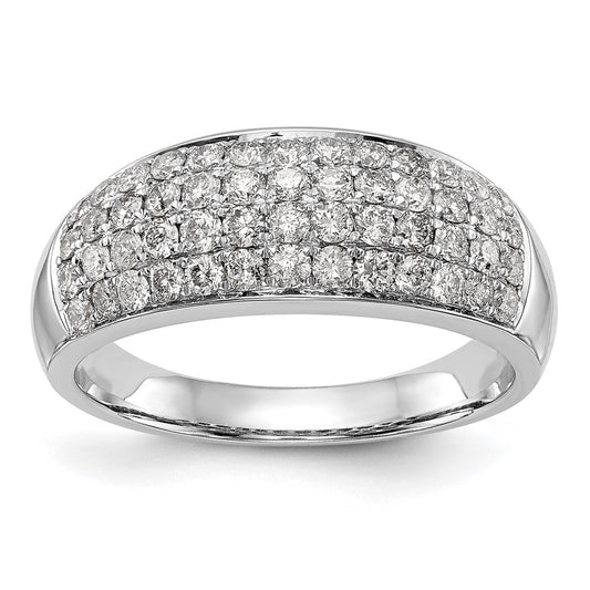 14K White Gold Real Diamond Band