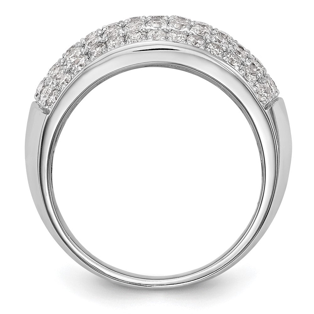 14K White Gold Real Diamond Band