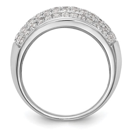 14K White Gold Real Diamond Band