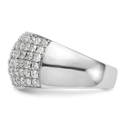 14K White Gold Real Diamond Band