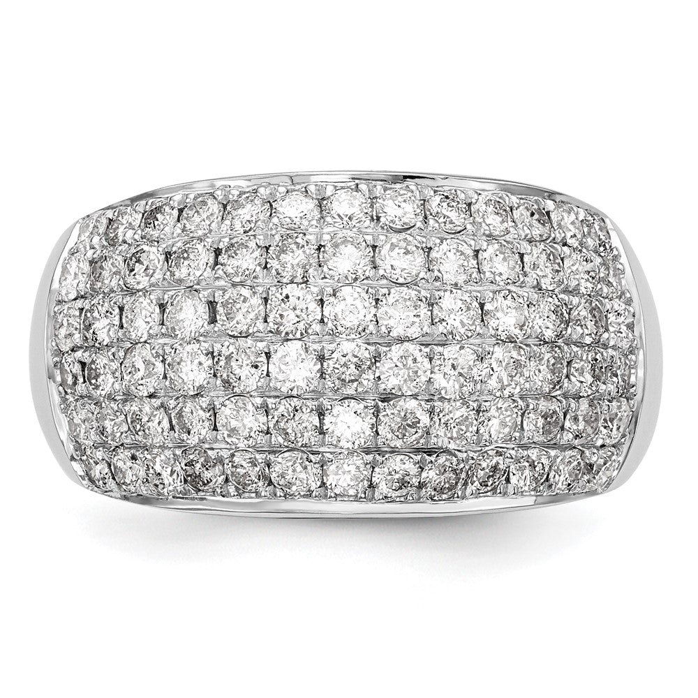 14K White Gold Real Diamond Band