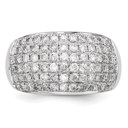 14K White Gold Real Diamond Band