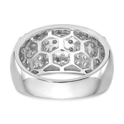 14K White Gold Real Diamond Band