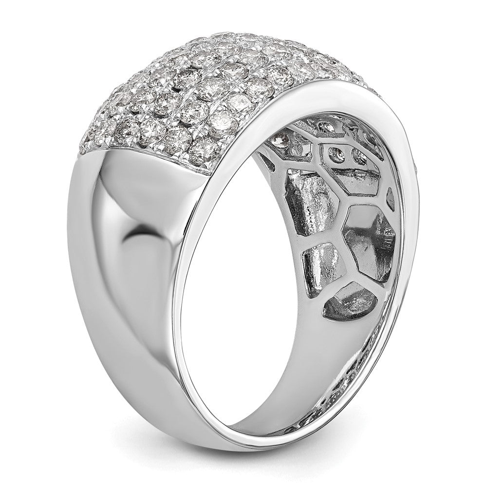 14K White Gold Real Diamond Band