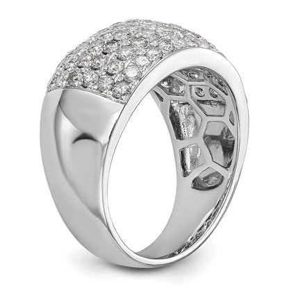 14K White Gold Real Diamond Band