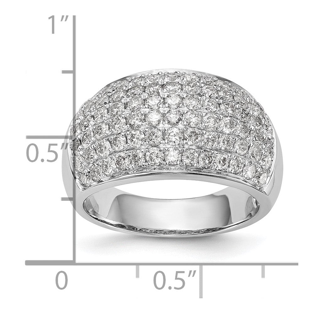 14K White Gold Real Diamond Band