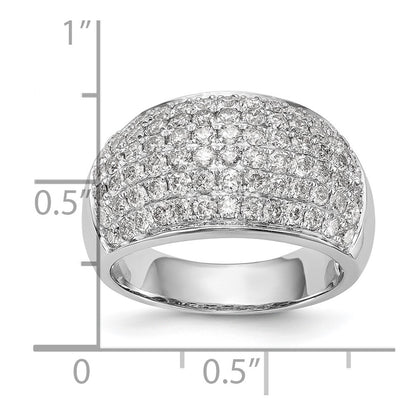 14K White Gold Real Diamond Band