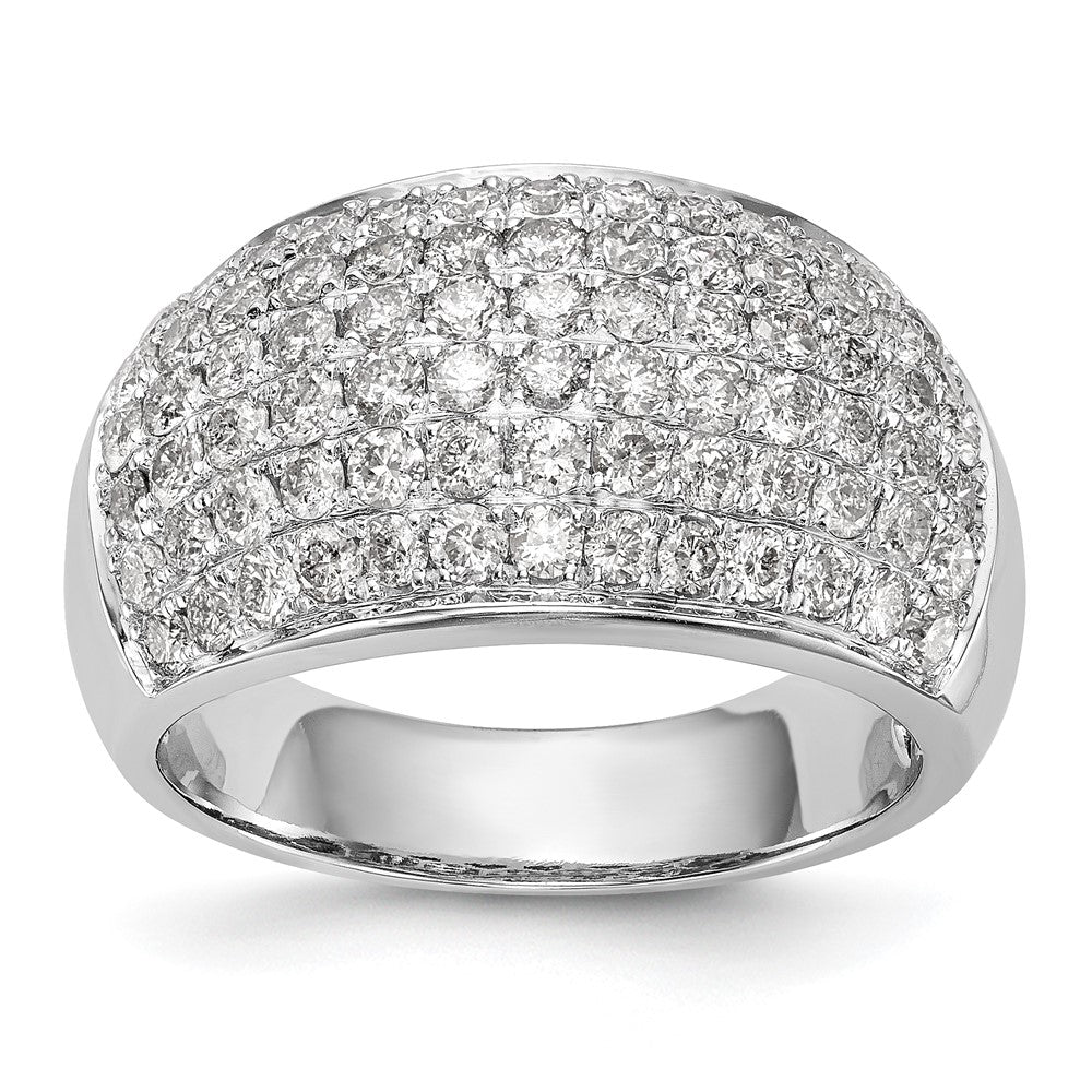 14K White Gold Real Diamond Band