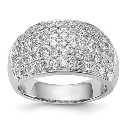 14K White Gold Real Diamond Band