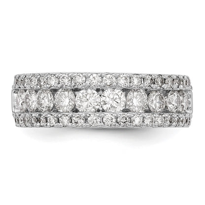 14K White Gold Real Diamond Band