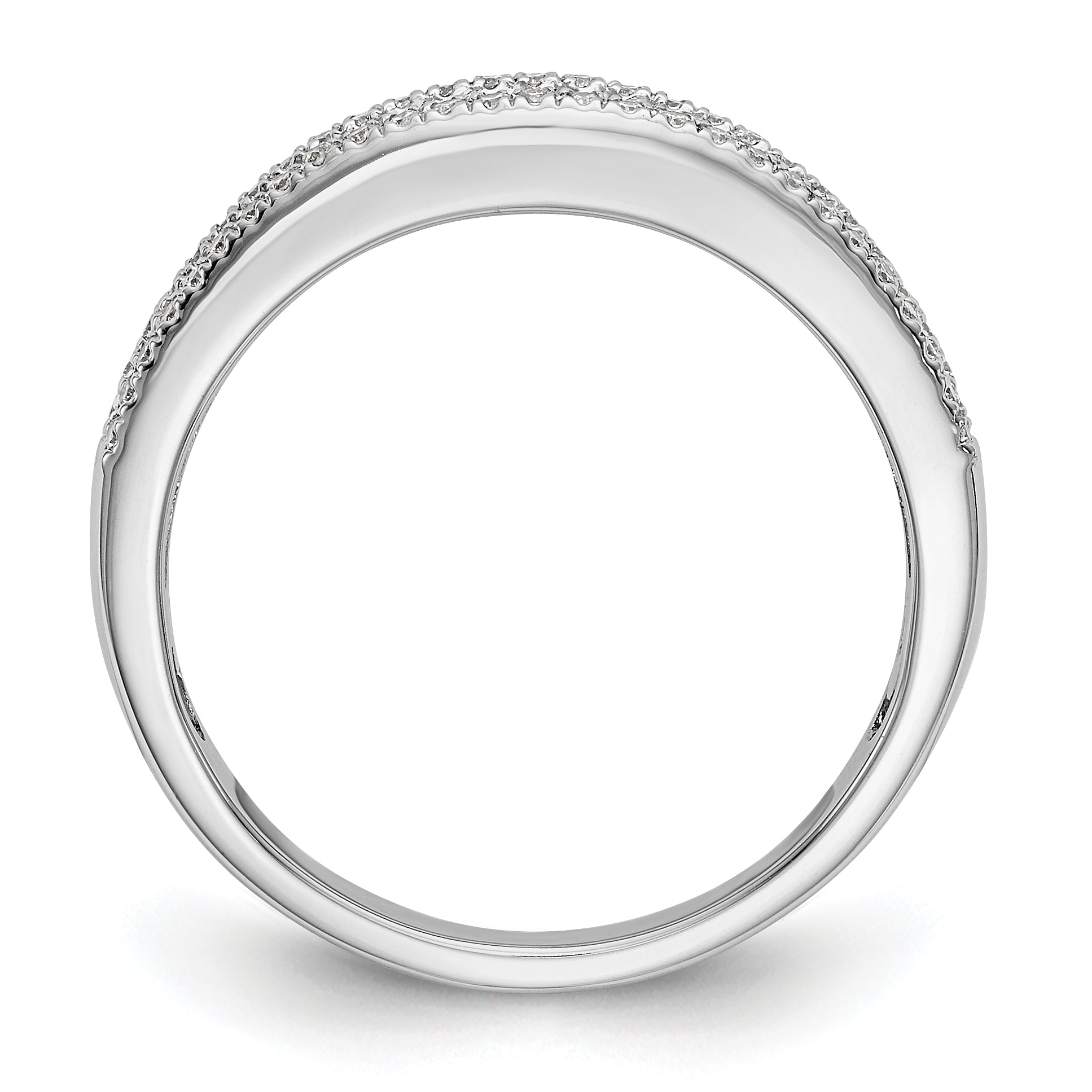 0.46ct. CZ Solid Real 14K White Gold Wedding Band Ring