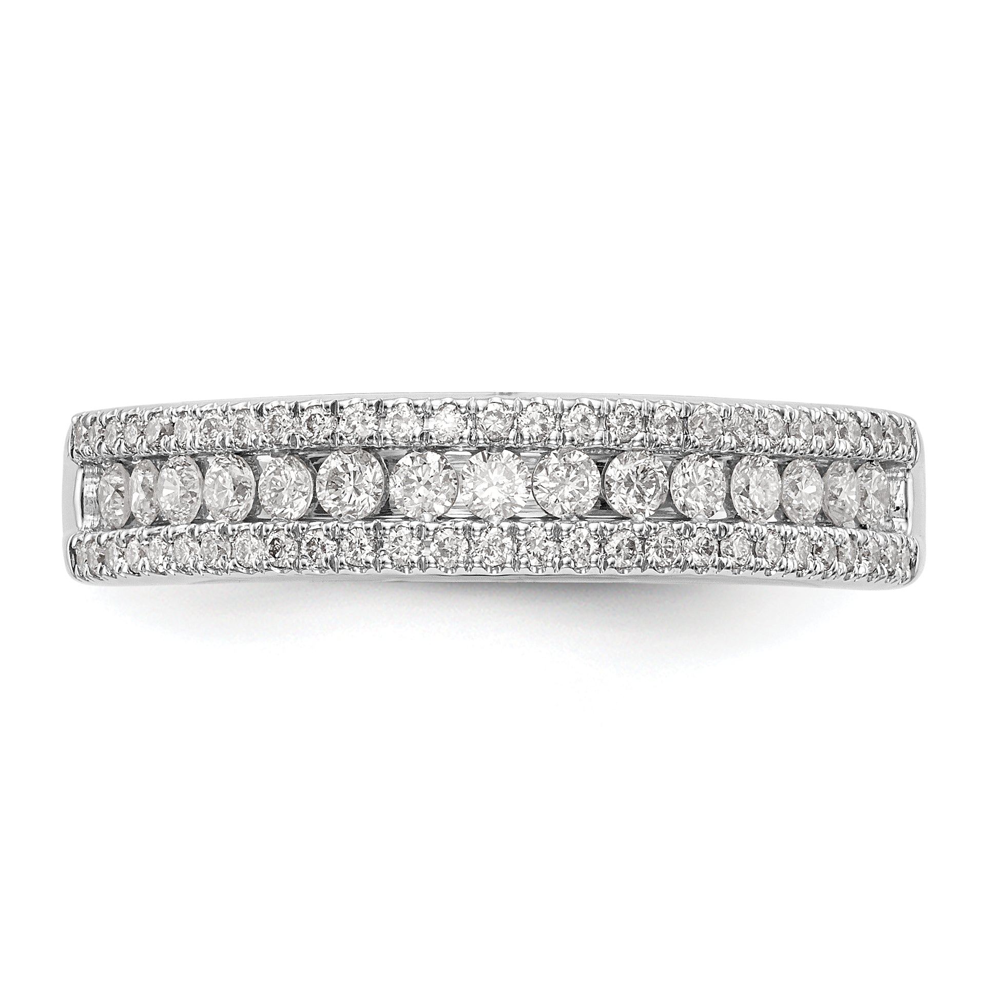0.46ct. CZ Solid Real 14K White Gold Wedding Band Ring