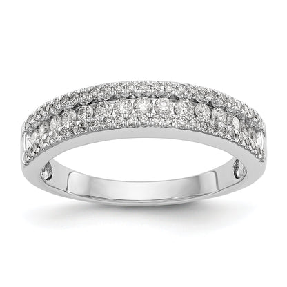 0.46ct. CZ Solid Real 14K White Gold Wedding Band Ring