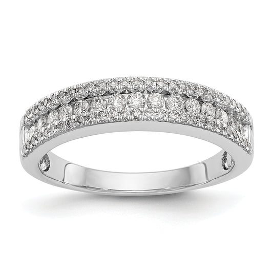 0.46ct. CZ Solid Real 14K White Gold Wedding Band Ring