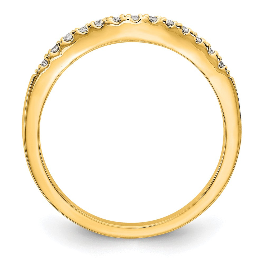 0.36ct. CZ Solid Real 14K Set of Two Yellow Gold Wedding Band Rings