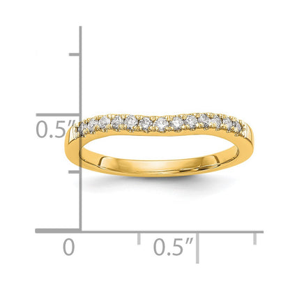 0.36ct. CZ Solid Real 14K Set of Two Yellow Gold Wedding Band Rings