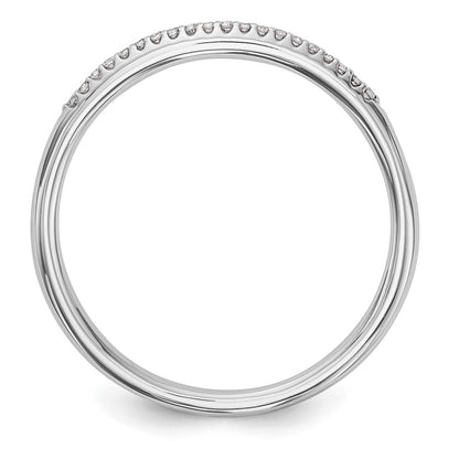 14K White Gold Real Diamond Band