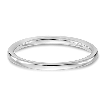 14K White Gold Real Diamond Band