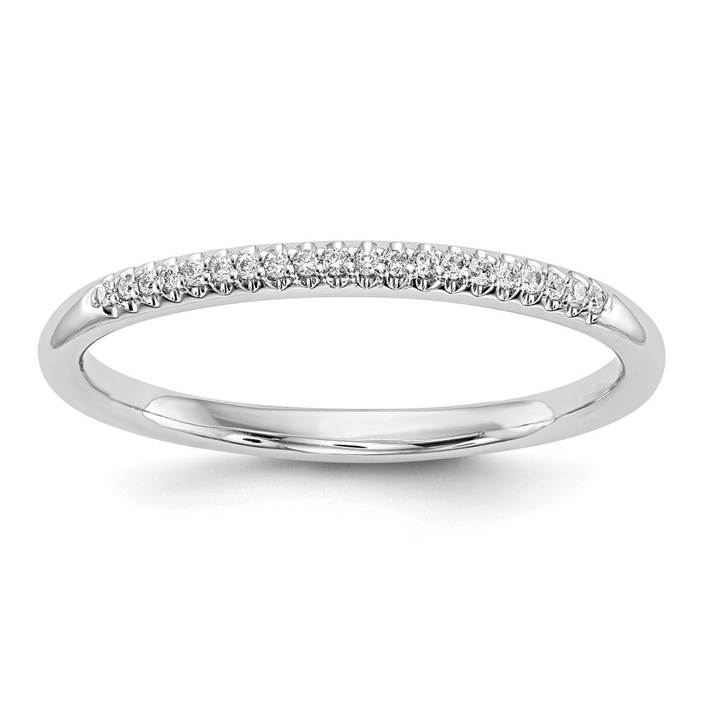 14K White Gold Real Diamond Band