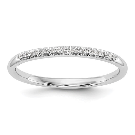 14K White Gold Real Diamond Band