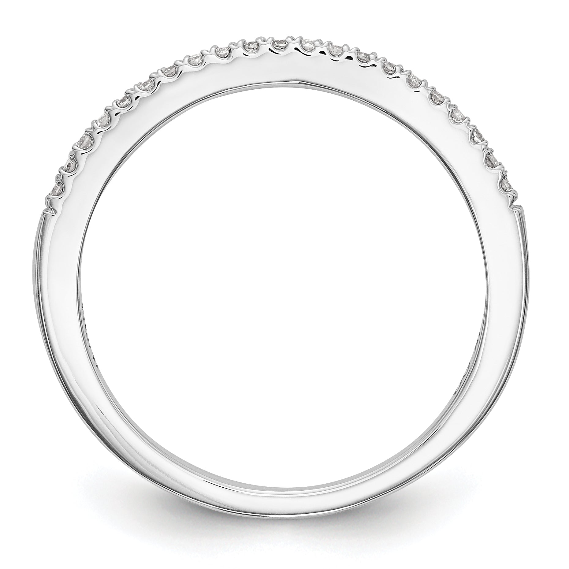 0.16ct. CZ Solid Real 14K White Gold Wedding Band Ring
