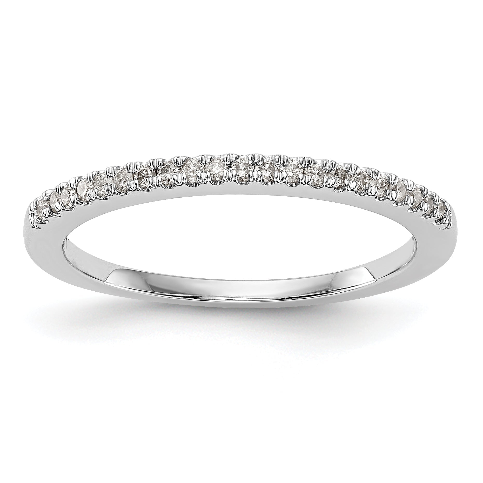 0.16ct. CZ Solid Real 14K White Gold Wedding Band Ring