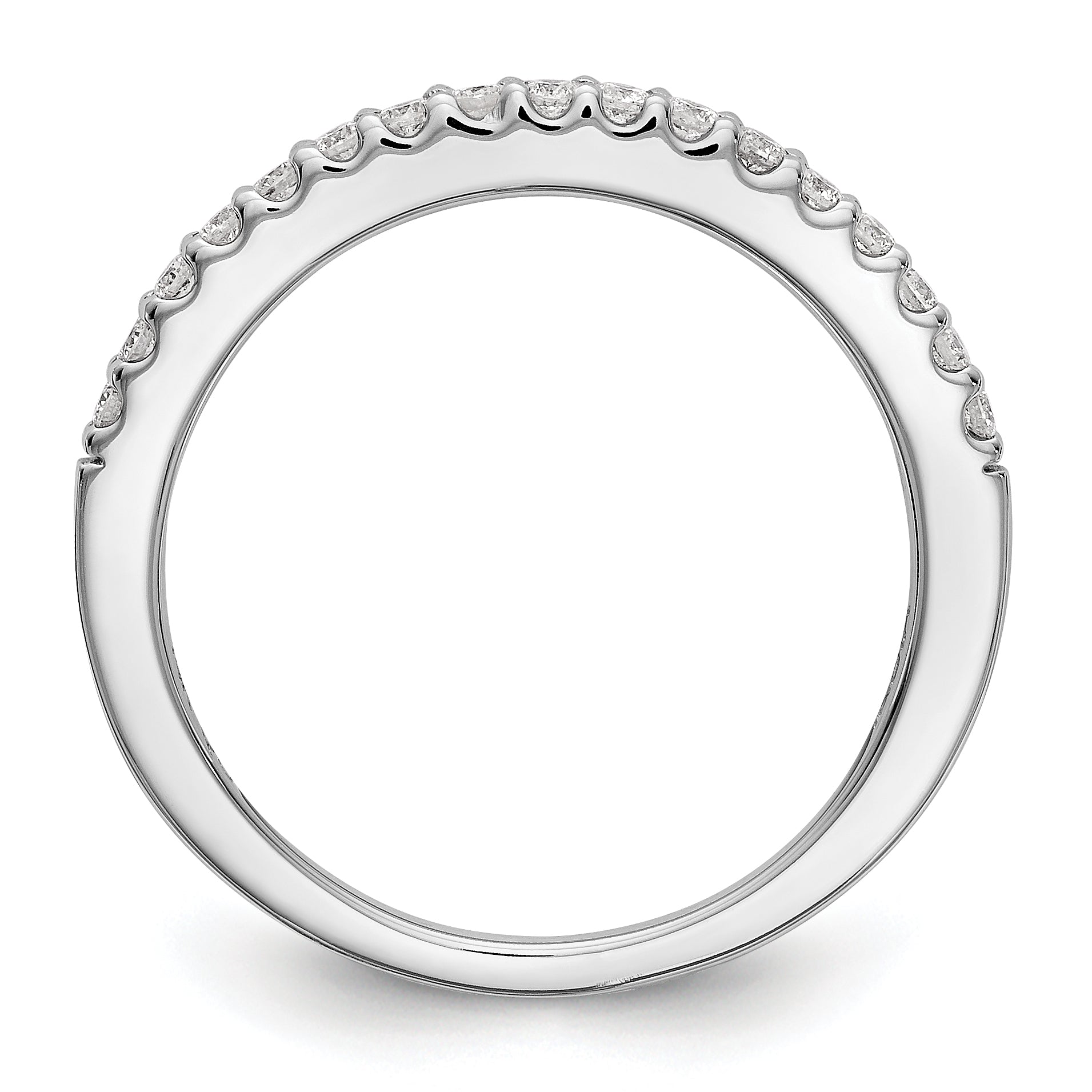 0.34ct. CZ Solid Real 14K White Gold Wedding Band Ring