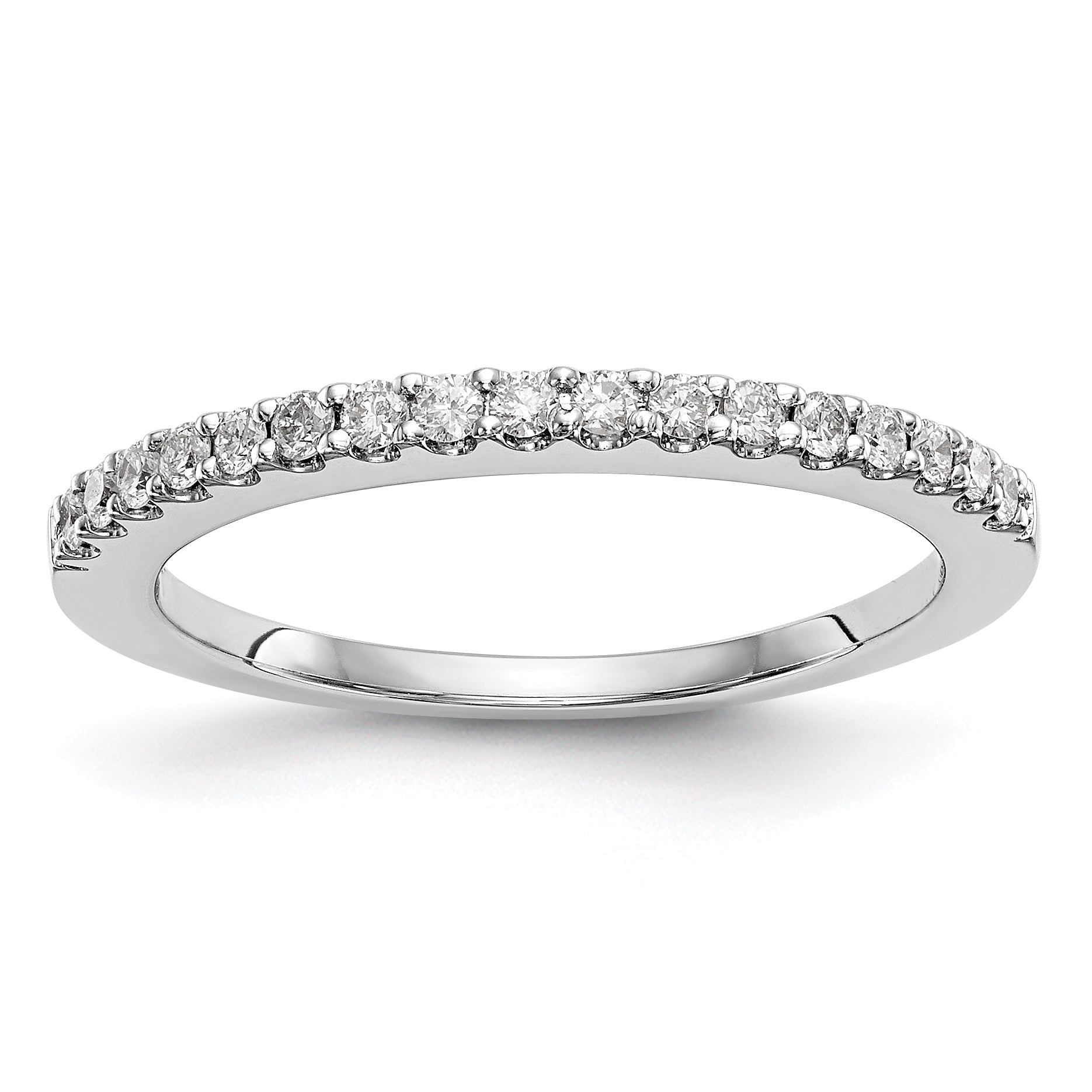 0.34ct. CZ Solid Real 14K White Gold Wedding Band Ring