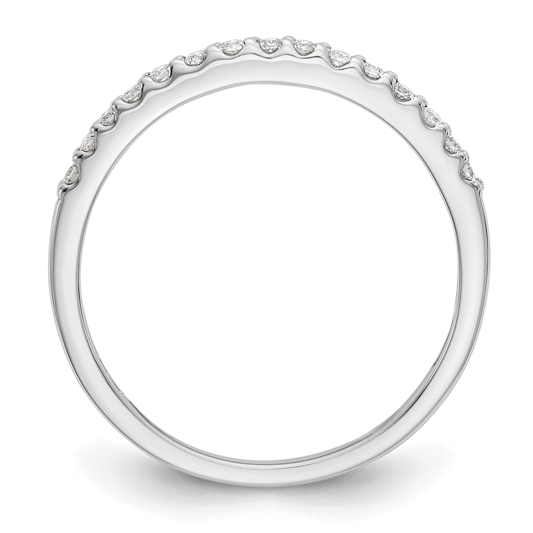 0.12ct. CZ Solid Real 14K White Gold Wedding Band Ring