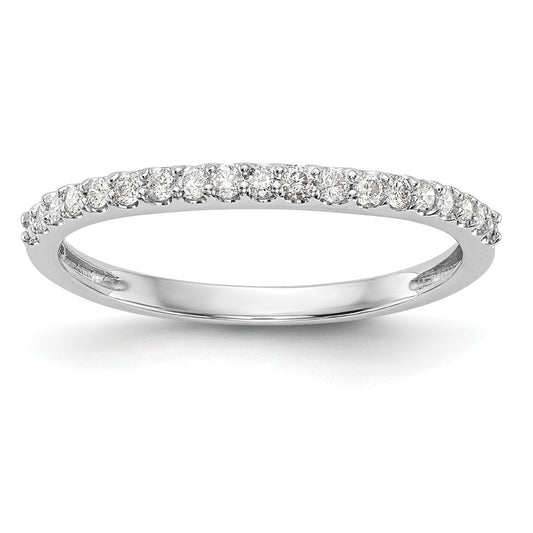14K White Gold Real Diamond Band