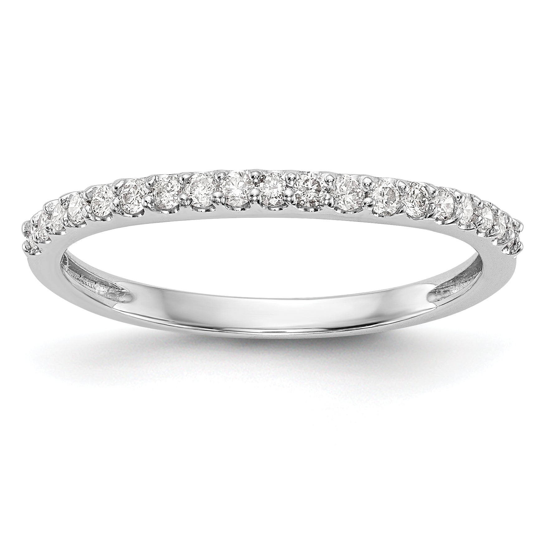 0.20ct. CZ Solid Real 14K White Gold Wedding Band Ring
