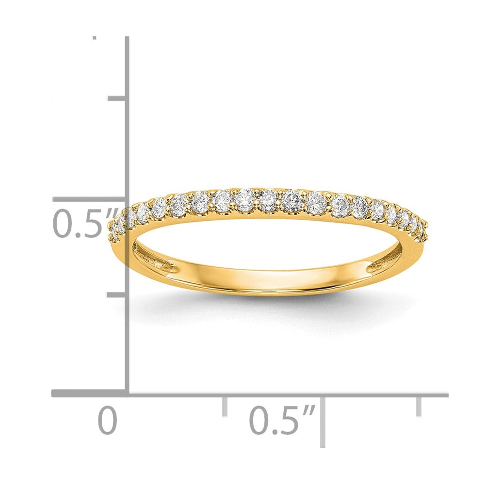 0.20ct. CZ Solid Real 14K Yellow Gold Wedding Band Ring