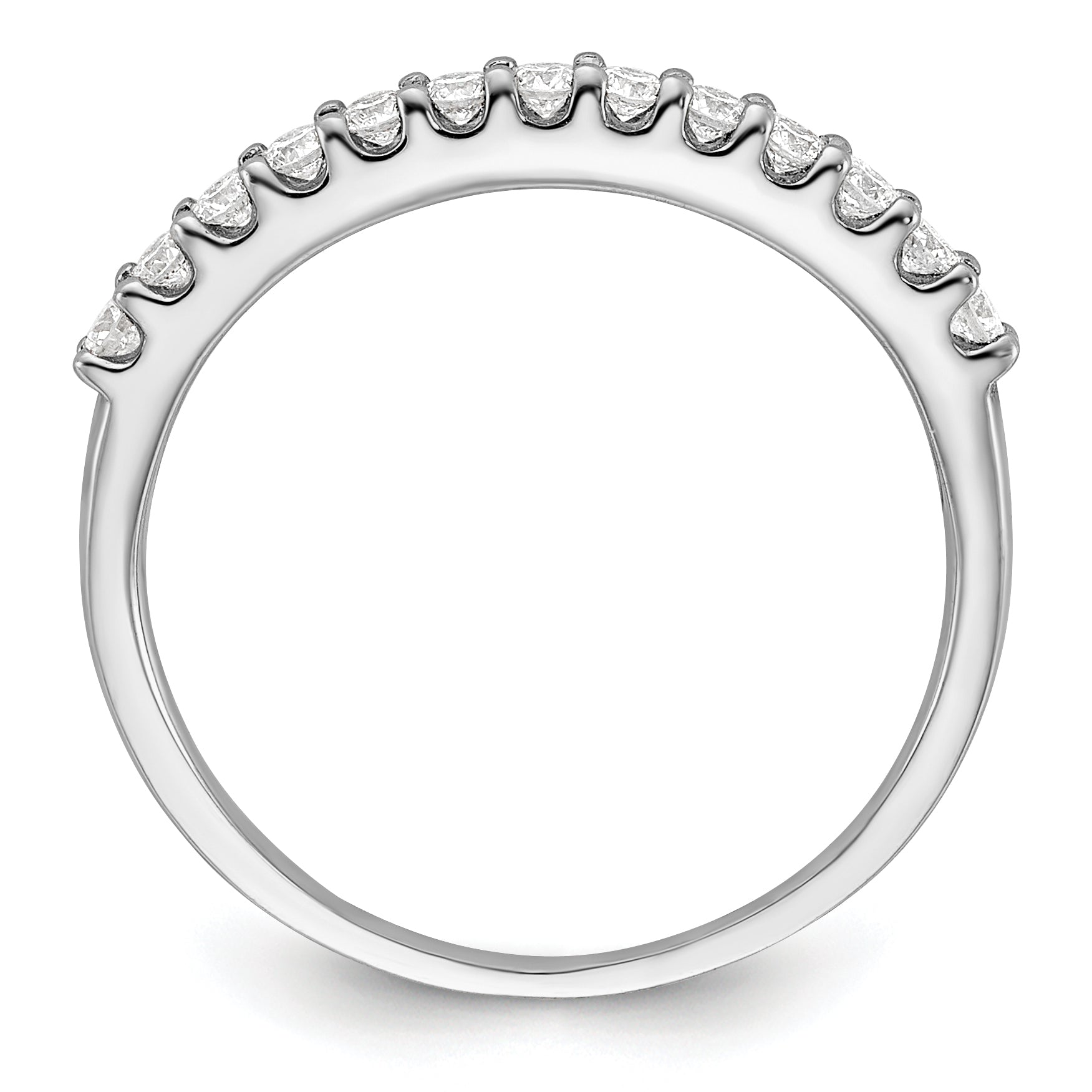 0.25ct. CZ Solid Real 14K White Gold Wedding Band Ring