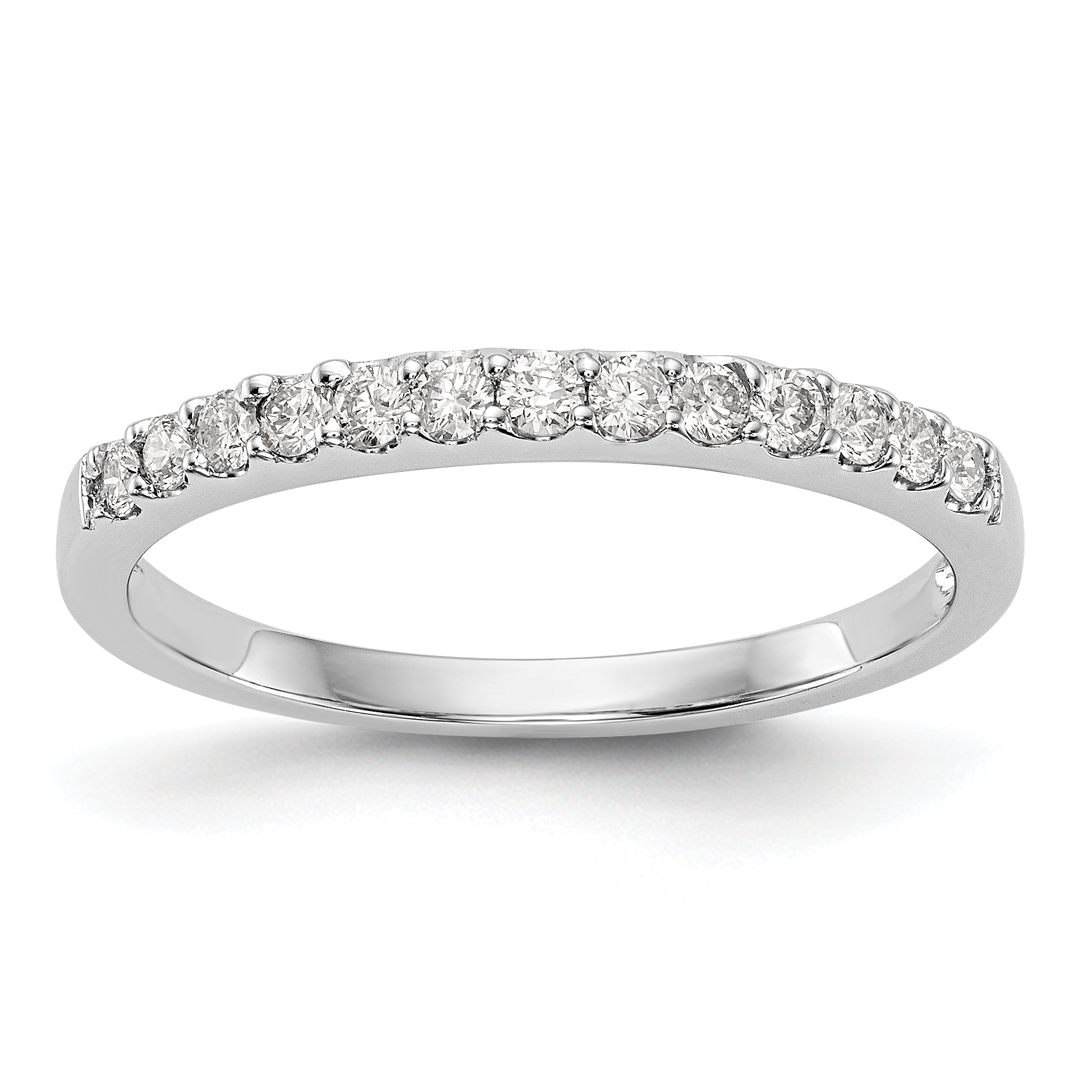 0.25ct. CZ Solid Real 14K White Gold Wedding Band Ring