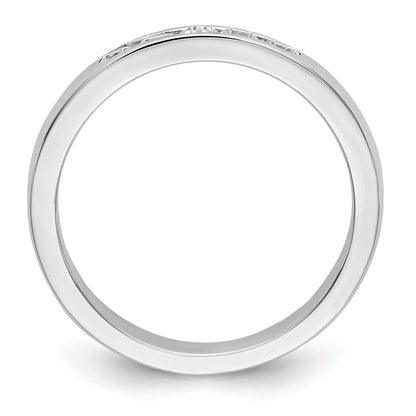 0.26ct. CZ Solid Real 14K White Gold 5-2.4mm Stone Channel Wedding Band Ring
